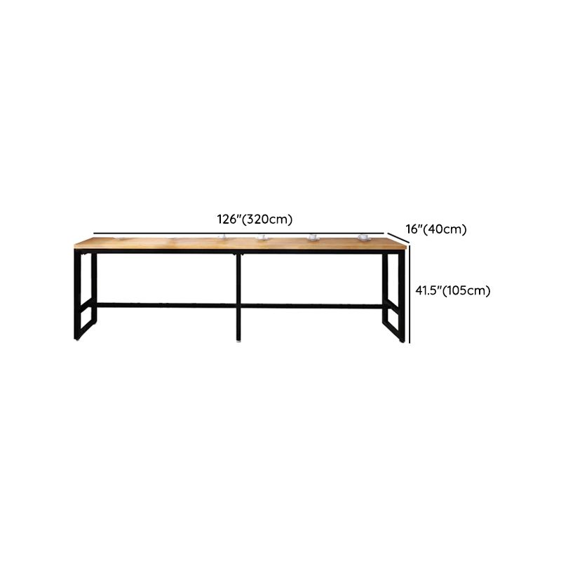 Rectangular Bar Height Table Industrial Style Bar Table with Trestle Base