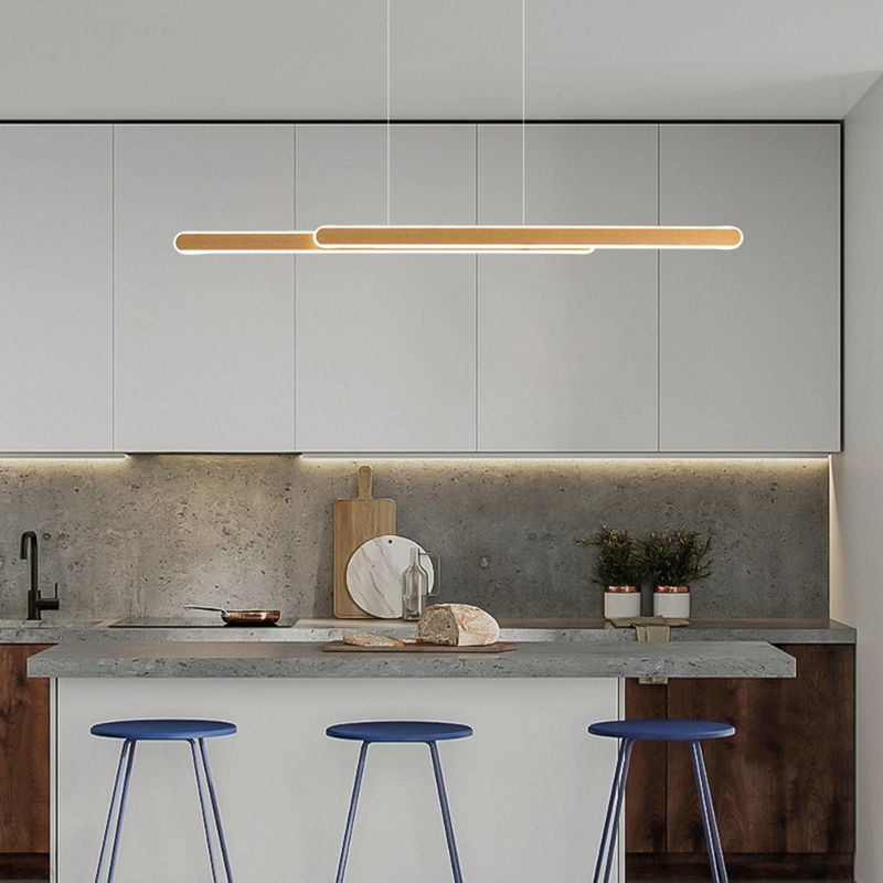 Geometric Island Lights Modern Pendant Light Metal 2 Light Island Lighting Fixtures