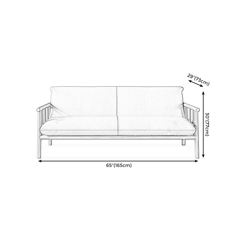 Mid-Century Modern Faux Leather Sofa 29 "W Square Arm Couch for Living Room