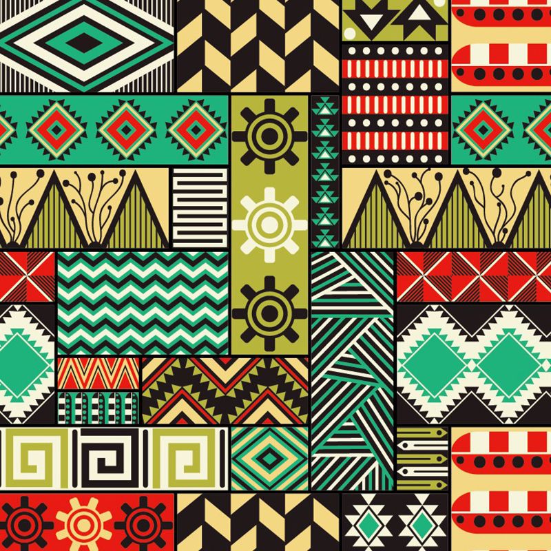 Stain-Proof Mixed Pattern Murals Bohemia Non-Woven Fabric Wall Art, Made to Measure
