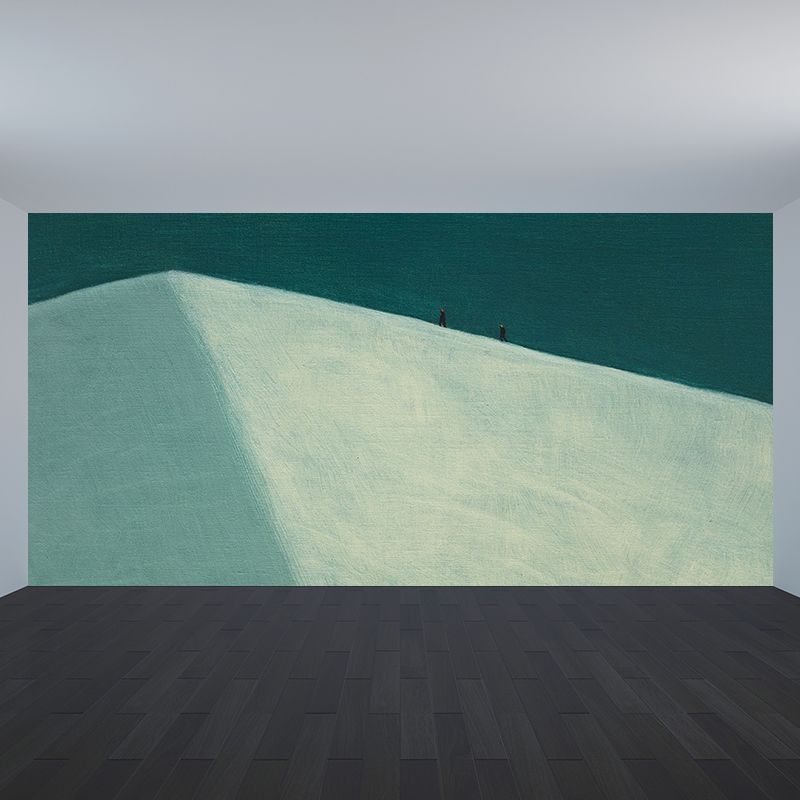 Contemporary Artistic Massif Mural Decal Blue Spring Field Landscape Wall Covering