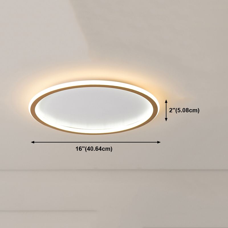 Modern LED Flush Mount Light Fixture Gold Geometry Ceiling Light Fixture with Metal