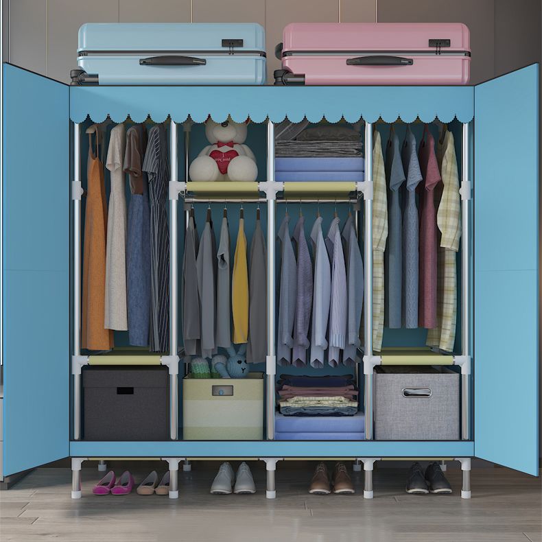 Metal Frame Wardrobe Cabinet Contemporary Style Wardrobe for Home