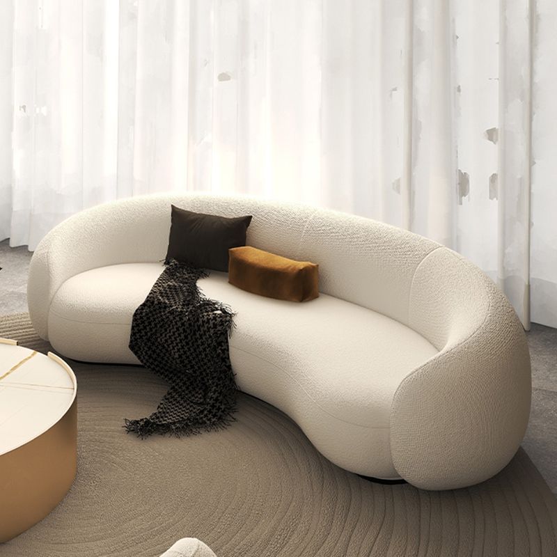 Contemporary 23.6" /27.5"H Wool/Velvet Slope Arm Sofa For Living Room