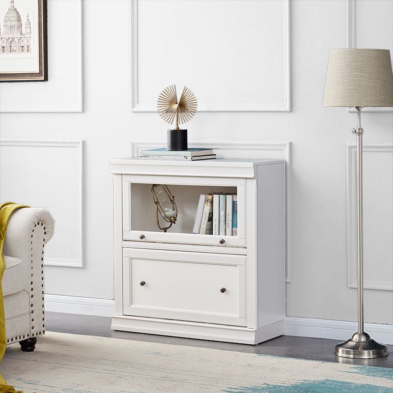 Contemporary White Shelf Bookcase Standard Wooden Book Shelf