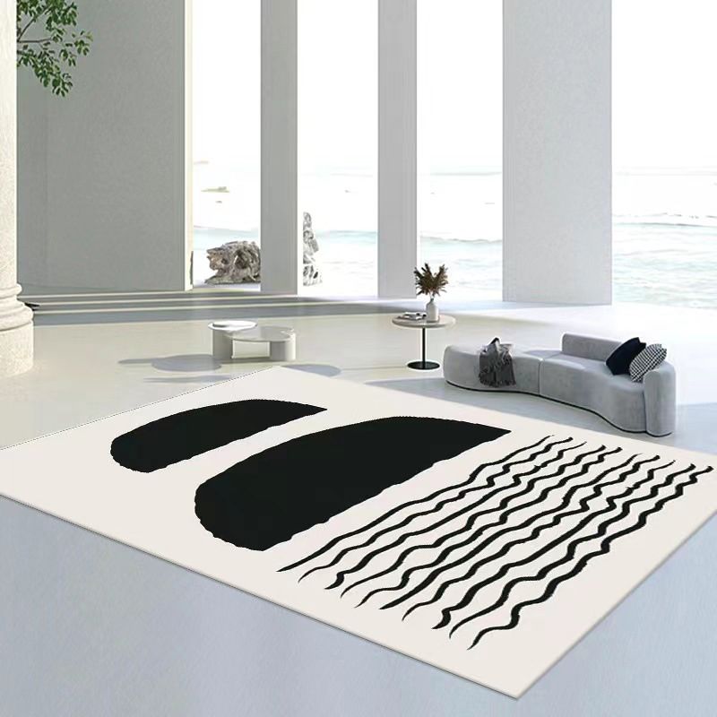Contemporary Polyester Carpet Washable Indoor Rug Stain Resistant Area Carpet for Living Room