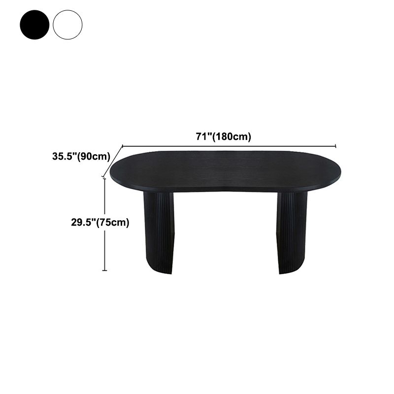 Oval Dining Table Contemporary Dining Table with Sled Base in Black