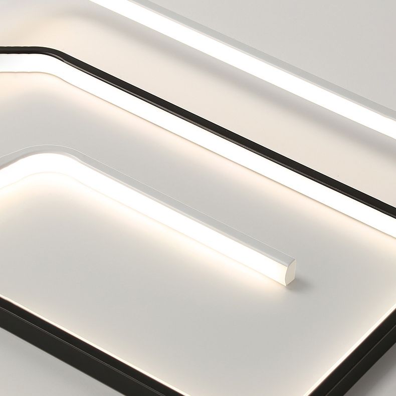 Plafoniera moderna e minimalista a LED lineare da incasso in ferro battuto con paralume in silicone