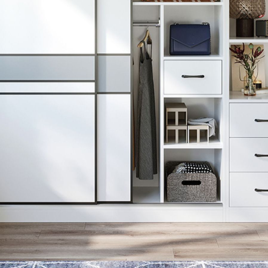 Sliding Wardrobe Armoire with Shelves Engineered Wood Wardrobe Cabinet