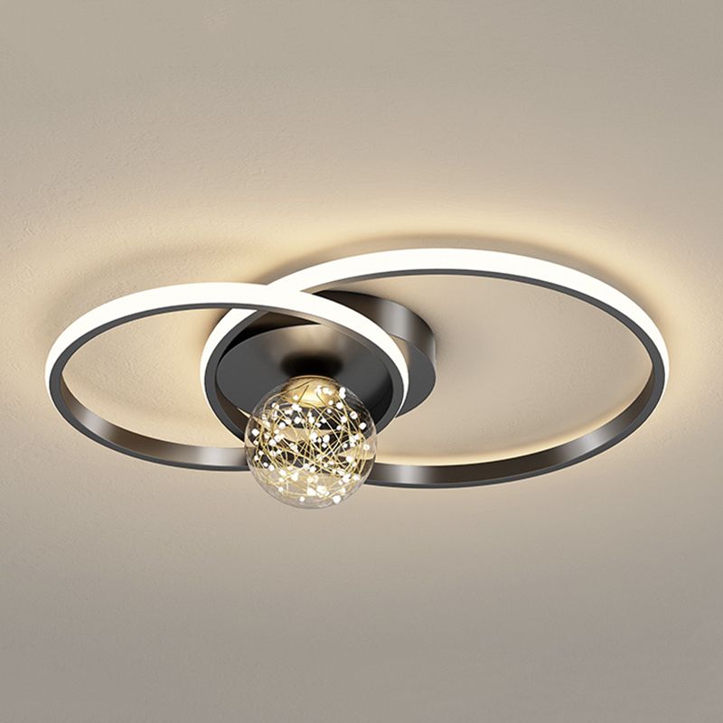1-Light LED Metal Flush Mount Light Contemporary Slim Flush Ceiling Light for Bedroom