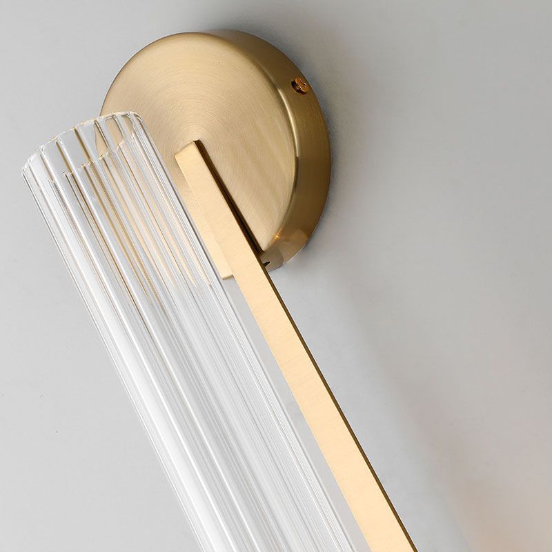 Contemporary Armed Wall Mounted Light Fixture 1-Light Glass Sconce Light for Bedroom