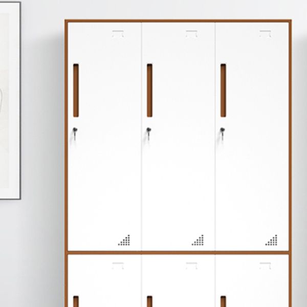 Hinged Wardrobe Armoire with Garment Rod Steel Wardrobe Cabinet