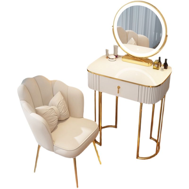 Storage Makeup Vanity Desk Bedroom Dressing Table Stool Set with Drawer