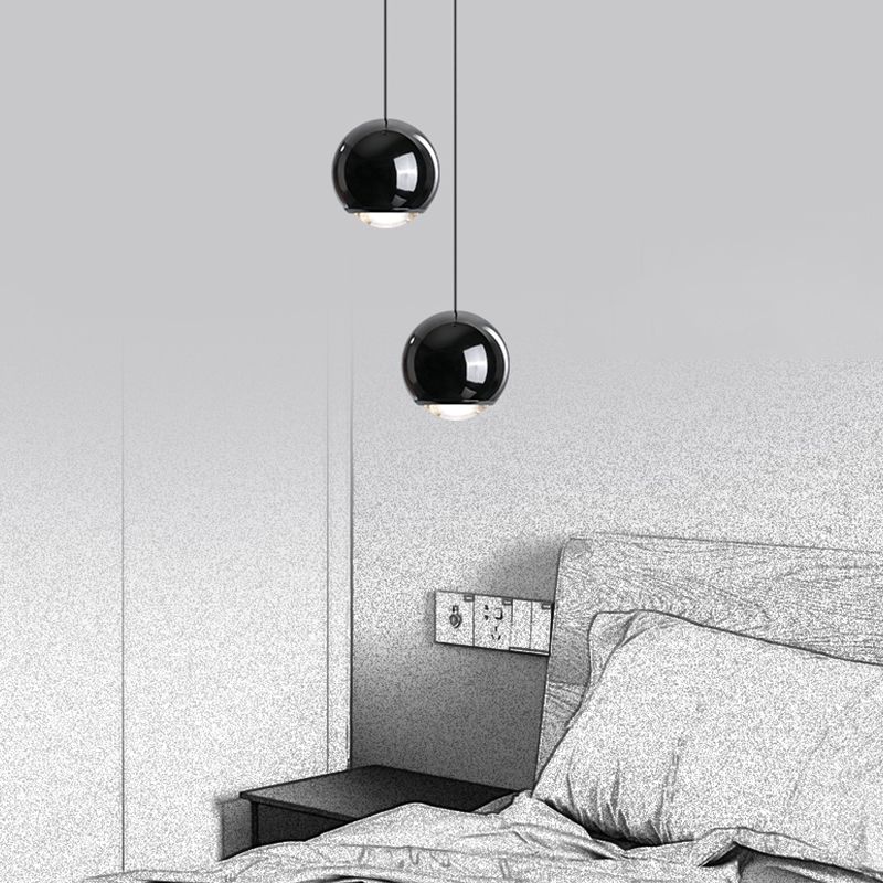 Black Hanging Light Fixtures Modern Globe LED Suspension Lamp Light for Bedroom