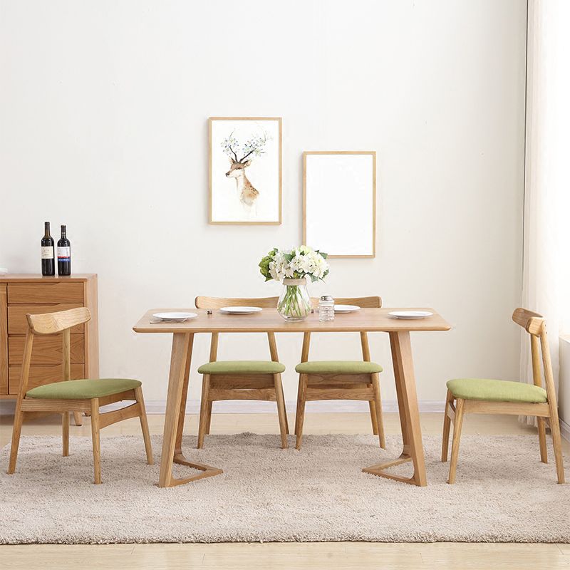 Chaise de salle à manger scandinave en lin, finition mate, chaise de salle à manger à dossier ouvert