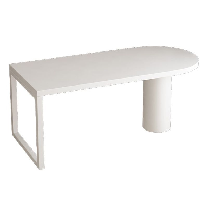 Modern Style Dining Table White Home Use Dining Table with Double Pedestal Base