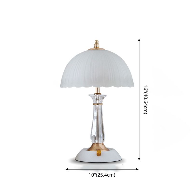 Glass Hemisphere Nightstand Lamp Minimalist 2-Light Table Light for Bedroom