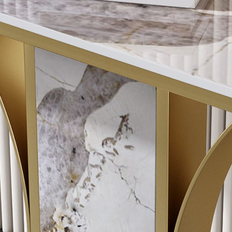 11.8" W Glam Console Table Slate Half Moon Scratch Resistant Console