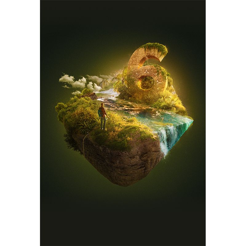 Sci-Fi Boys Wallpaper Mural with Moving Mountain Pattern Green Wall Art for Bedroom