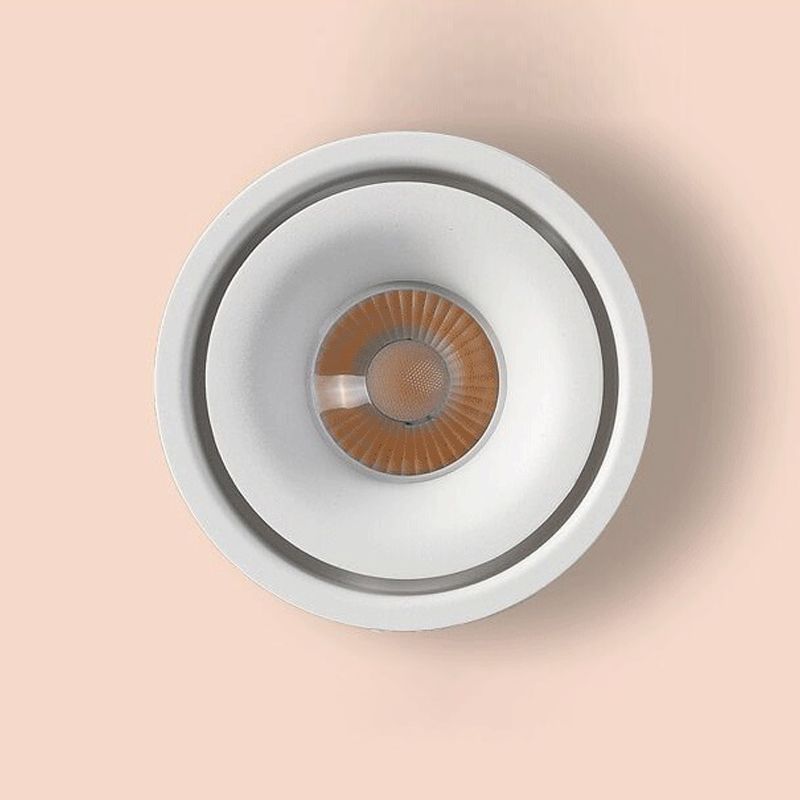 Plafonnier LED de forme cylindrique moderne, montage encastré en aluminium pour salon