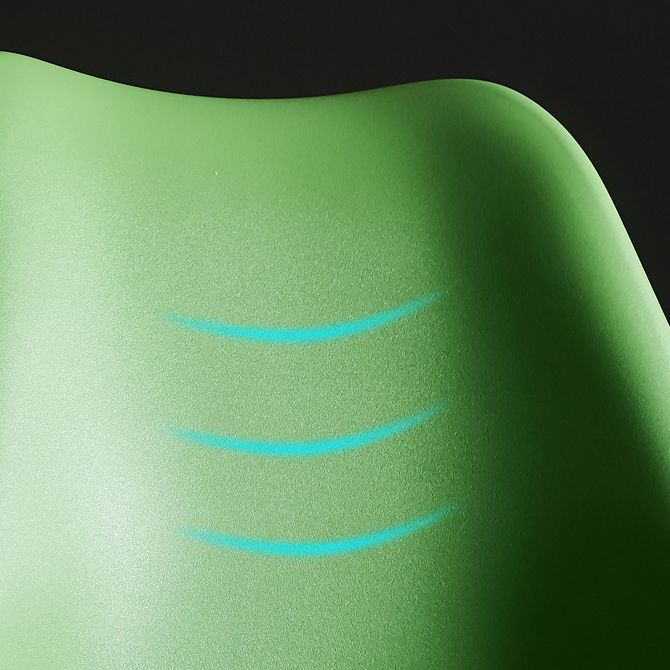 Sedia di plastica moderna 33 "H Solida sedia da pranzo sul retro solido per ristorante