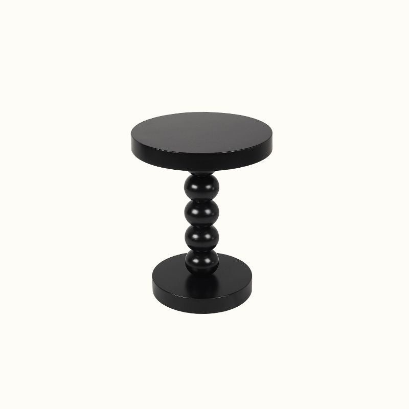 Round Solid Wood Side Table Scandinavian 20" Tall Pedestal End Table