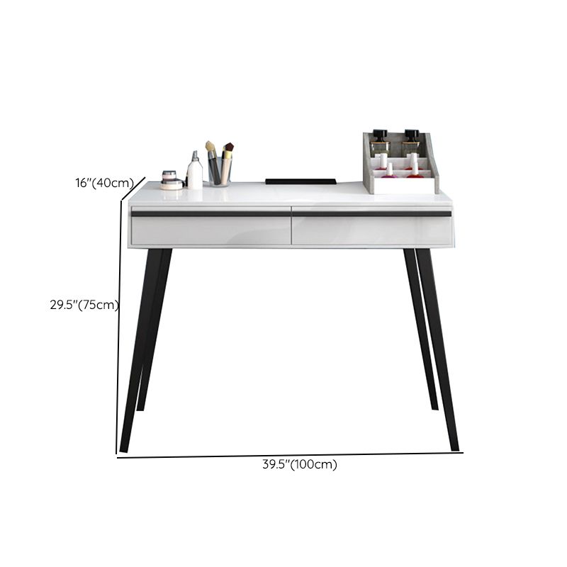 Modern Withe Vanity Wood Makeup Dressing Table Stool Set with Drawers