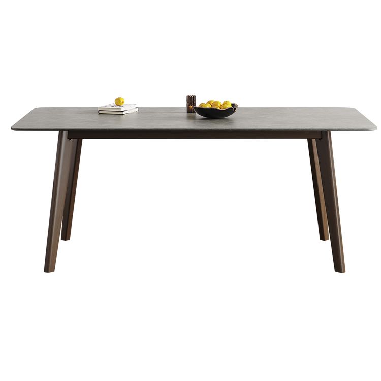 Contemporary Sintered Stone Top Standard Dining Set Rectangle Gray Dining Set for Kitchen