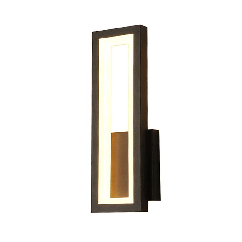 1 Light Rectangle Wall Mounted Lamps Modern Style Metal Wall Sconces