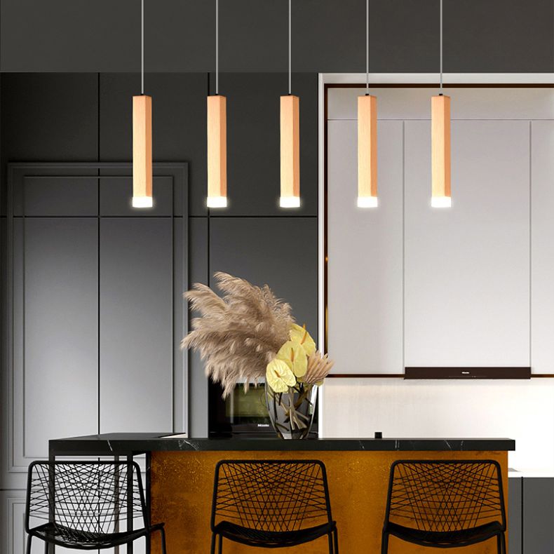 Metall rechteckige Rohranhänger minimalistische LED -LED -Beleuchtung zum Abendessen