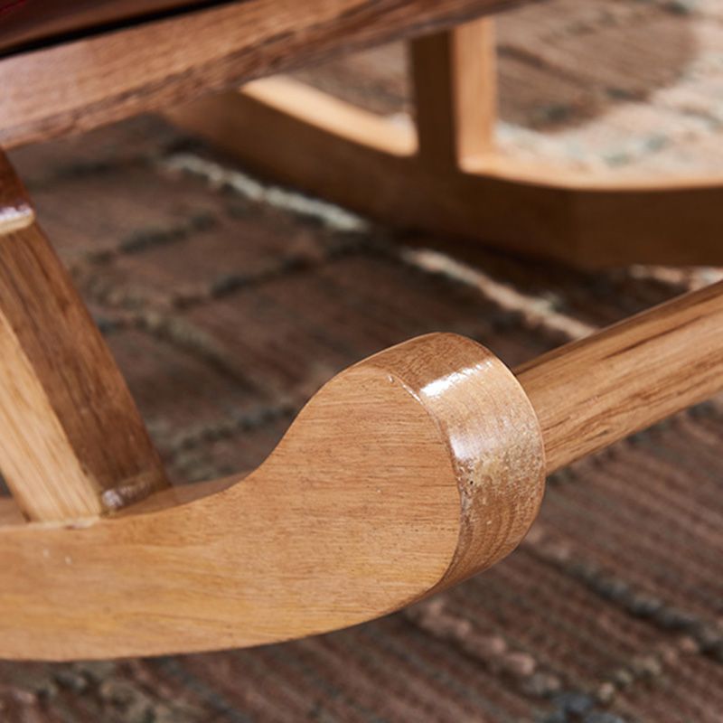 Modern Faux Leather Rocking Chair Tufted Cushions Chair with Pillow