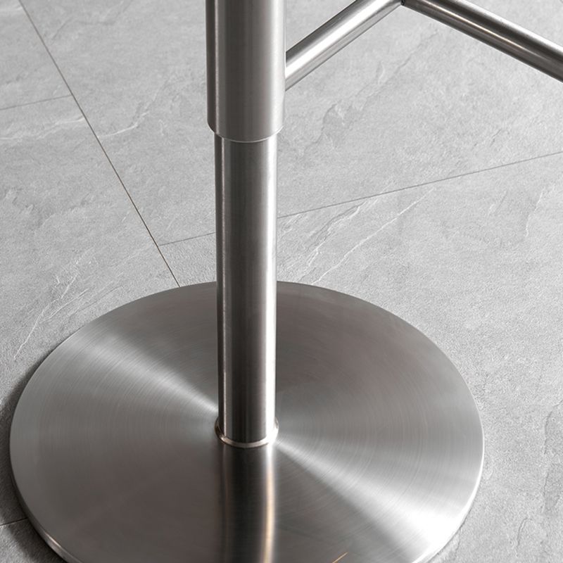 Contemporary Adjustable Backless Counter High Stool with Leather Cushion