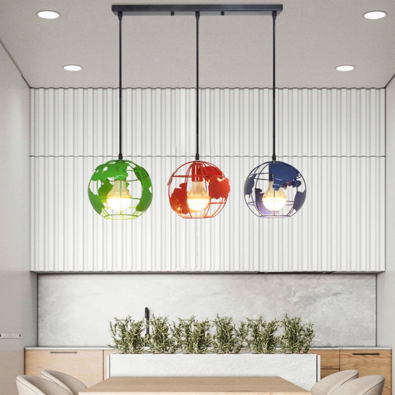 Macaron de suspension du globe Macaron 3 lumières suspendues pour salle à manger