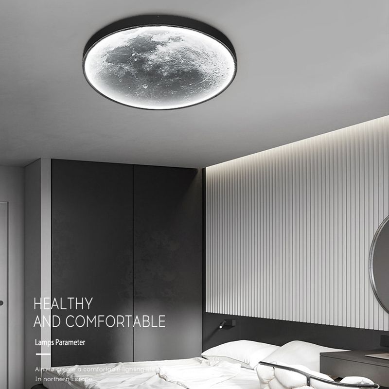 LED Modern Metal Wall Sconce Circle Shape Wall Light with Acrylic Shade for Bedroom