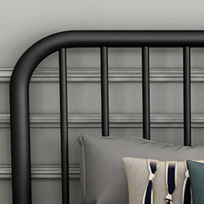 Modern Style Metal in Black/white Slatted Bed with Headboard
