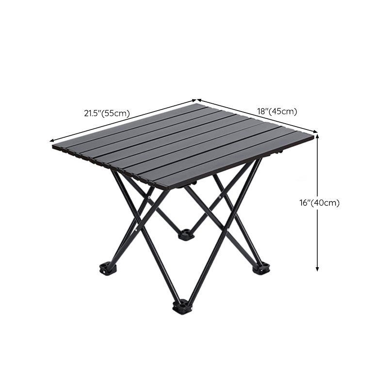 Industrial Patio Table Metal Black Rectangle Foldable Camping Table