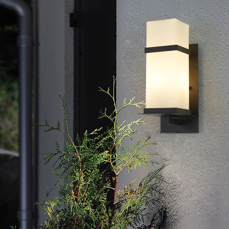 Contemporary Wall Sconce Glass Outdoor Wall Light Fixture for Courtyard