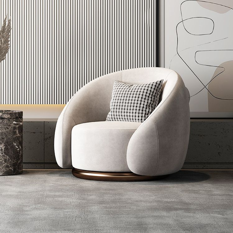Contemporary Solid Color Arm Chair Living Room Swivel Barrel Chair