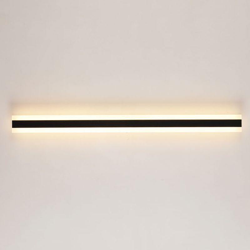 Metal Linear Shape Wall Light Modern 1 Light Wall Mount Fixture in Black