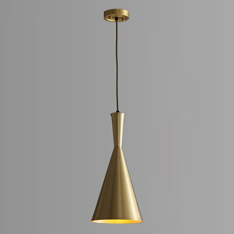 Horn Shaped Restaurant Hanging Light Metallic Postmodern Style Suspension Pendant Lamp