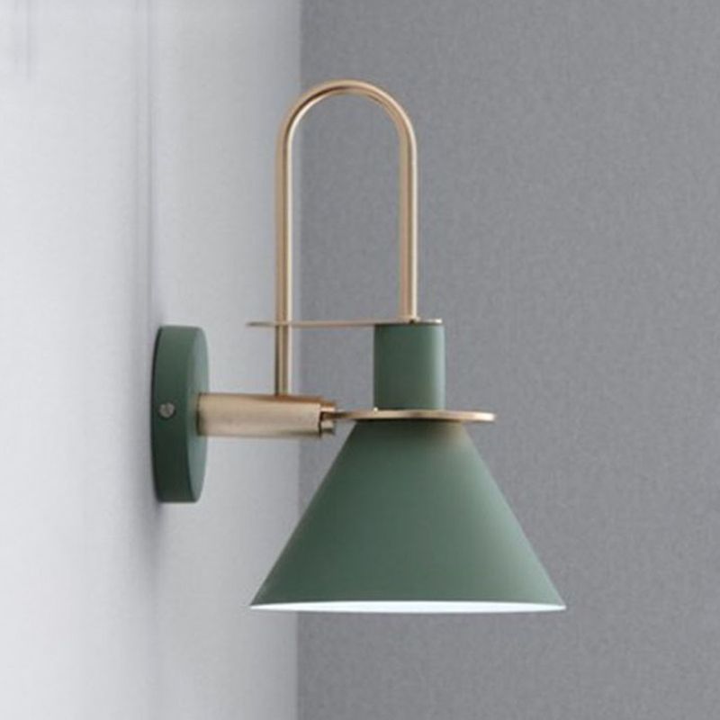 Modern Minimalist Style Tapered Wall Mounted Light Fixture Metal 1 Light Wall Light Sconces for Bedroom