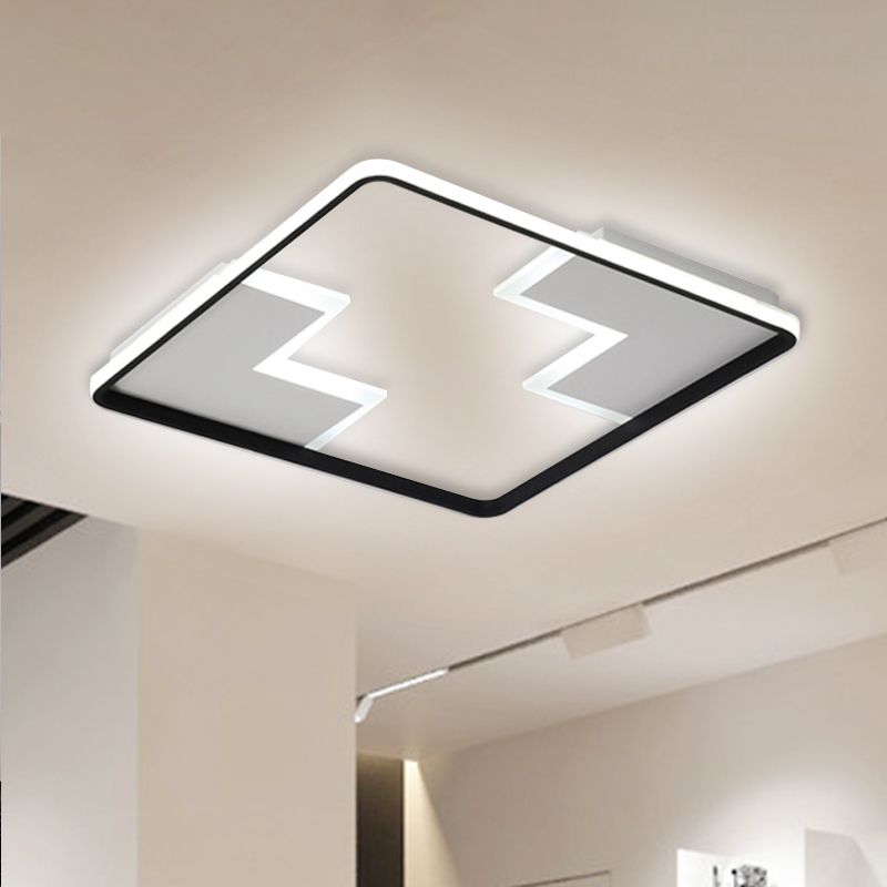 Acrylic Block Flush Ceiling Light Fixture Simplicity 19"/23"/27.5" Wide LED White/Black Flush Mount Lamp in Warm/White Light