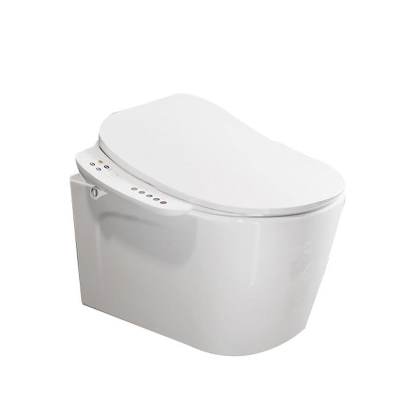 Electronic Elongated Toilet Vitreous China Wall Mounted Bidet Soft Closing Seat