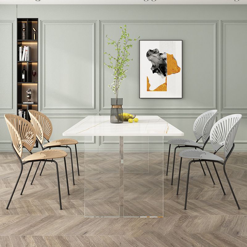 Stone Top Table Traditional Luxury Dining Table with Double Pedestal Base