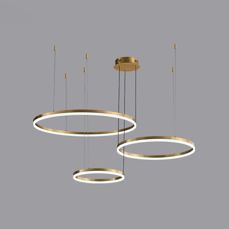 Lampadante a pendente di lusso di lusso a luce contemporanea lampadario circolare leggera per soggiorno