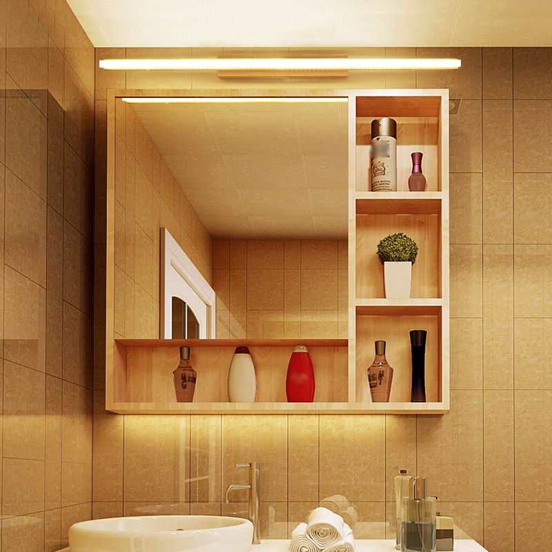 Lampe murale à LED de couleur de journal dans la lumière murale linéaire en bois de style concis moderne avec nuance acrylique