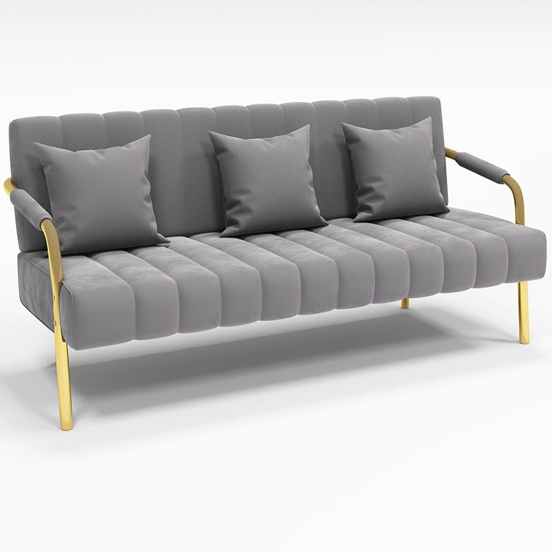 Modern Standard Metal Legs Sofa Macaroon Fabric Sofa for Apartment