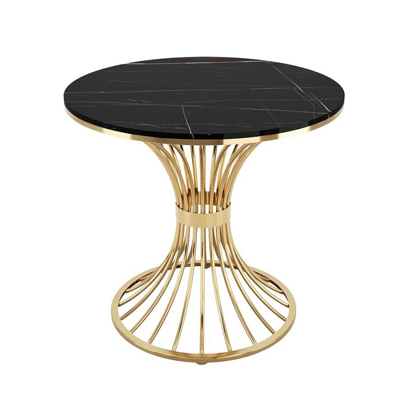 Modern Style Round Dining Table Sintered Stone Pedestal Table for Dining Room
