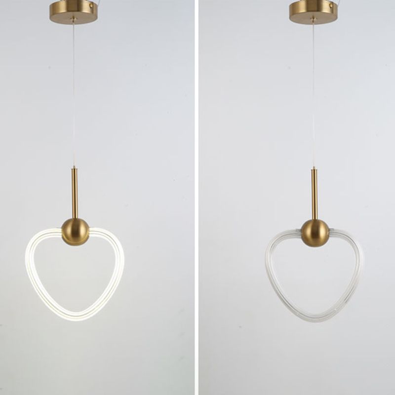 Modern Gold Pendant Light Metal Geometric Hanging Pendant for Living Room