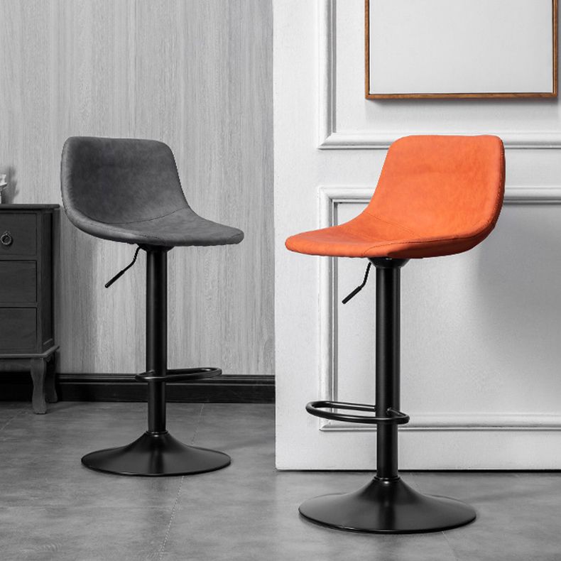 Contemporary Metal Kitchen Dining Room Armless Stool Adjustable Height Barstool